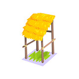 Storage Hut With Hay Roof Jungle Village Landscape Element