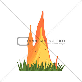 Burning Termite Nest Jungle Landscape Element