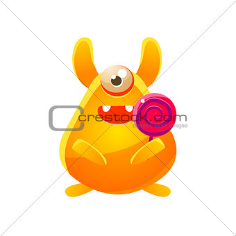 Yellow Toy Monster With Candy