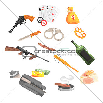 Crime And Money Related Set Of Objects