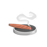 Smoking Cigar With Ashtray