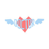 Winged Heart With Word Doctor In It
