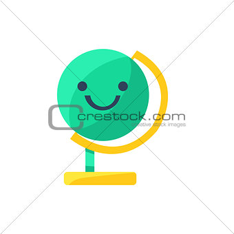 Globe Primitive Icon With Smiley Face
