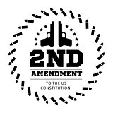 Second Amendment to the US Constitution to permit possession of weapons. Vector illustration