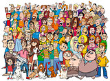 people in the crowd cartoon
