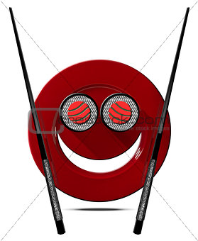 Sushi - Symbol with Smiling Plate