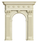 Front view of a classic arch with Corinthian column