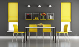 Black and yellow living room