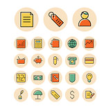 Thin line icons for business, finance and banking