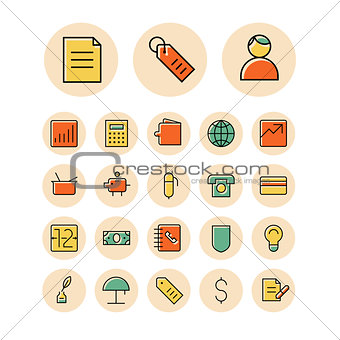 Thin line icons for business, finance and banking