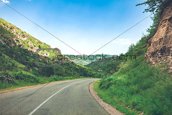 landscape with road in mountains