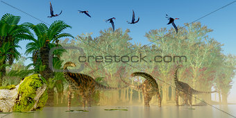 Spinophorosaurus Dinosaurs Swamp