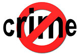 Stop crime sign in red