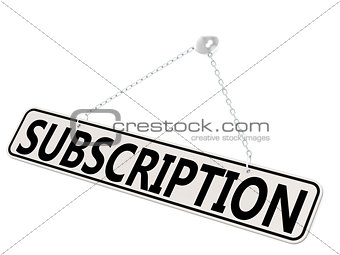 Subscription banner isolated on white