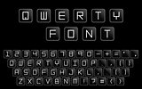Qwerty minimalistic alphabet. Similar to computer keyboard.