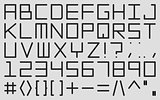 English alphabet in digital style.