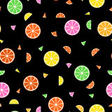 Fruit seamless pattern in memphis style.