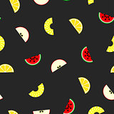 Fruit seamless pattern - vector background.