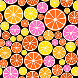 Seamless colorful pattern with citrus fruit.
