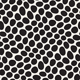 Vector Seamless Black and White Distorted Circles Pattern