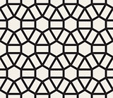 Vector Seamless Black and White Geometric Lace Pattern
