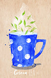 Teacup green tea kraft