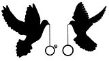 Vector Doves Silhouettes