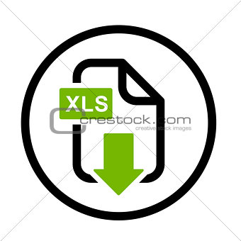 XLS file download simple icon
