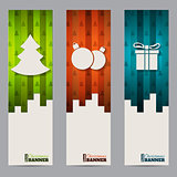 Christmas shopping labels with striped colorful elements