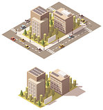 Vector isometric low poly town street