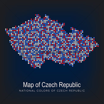 Map of czech republic dot pattern