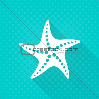 White vector starfish simple flat icon