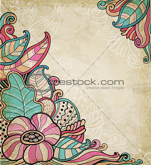 Vintage decorative floral background