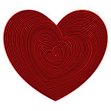Heart shapes sequence in red and black colors 