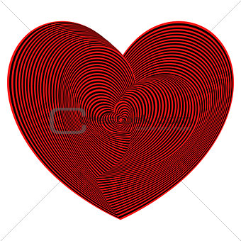 Heart shapes sequence in red and black colors 