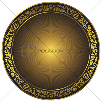 Gold and black vintage round pattern