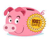 piggy bank get branded with safety guarantee stamp