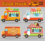 Food truck vector illustrations.