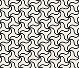 Vector Seamless Black and White Rounded Triangular Lines Lace Pattern