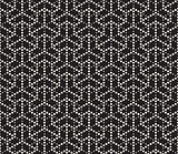 Vector Seamless Black and White Dotted Lines Grid Pattern