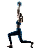 woman fitness Medicine Ball excercises silhouette