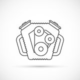 Car engine outline icon