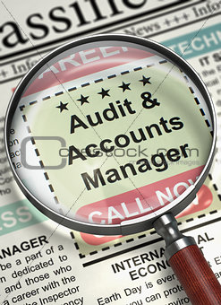 Audit And Accounts Manager Join Our Team. 3D.