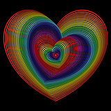 Twisted spectrum of heart shapes over black