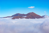 Mountain top above the clouds.