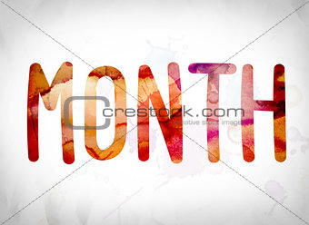 Month Concept Watercolor Word Art