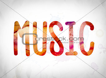 Music Concept Watercolor Word Art