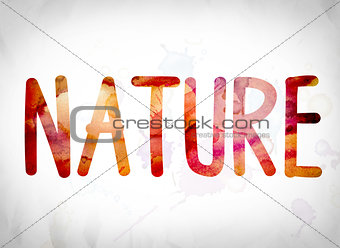 Nature Concept Watercolor Word Art