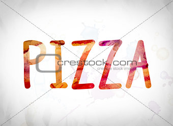 Pizza Concept Watercolor Word Art