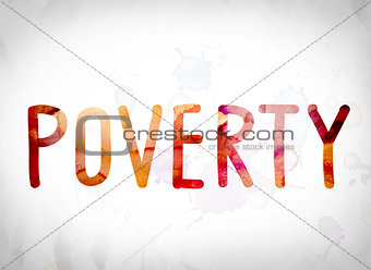 Poverty Concept Watercolor Word Art